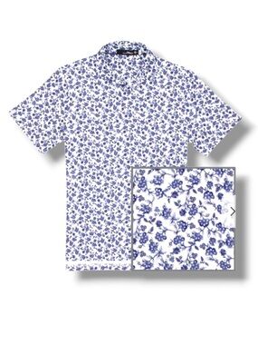 RLX RALPH LAUREN Performance Golf Polo Shirt Floral Print Navy White Men’s Small